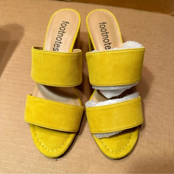 Footnotes Milos block heel sandals in bright yellow. Size 7. New in box. - Picture 1 of 14